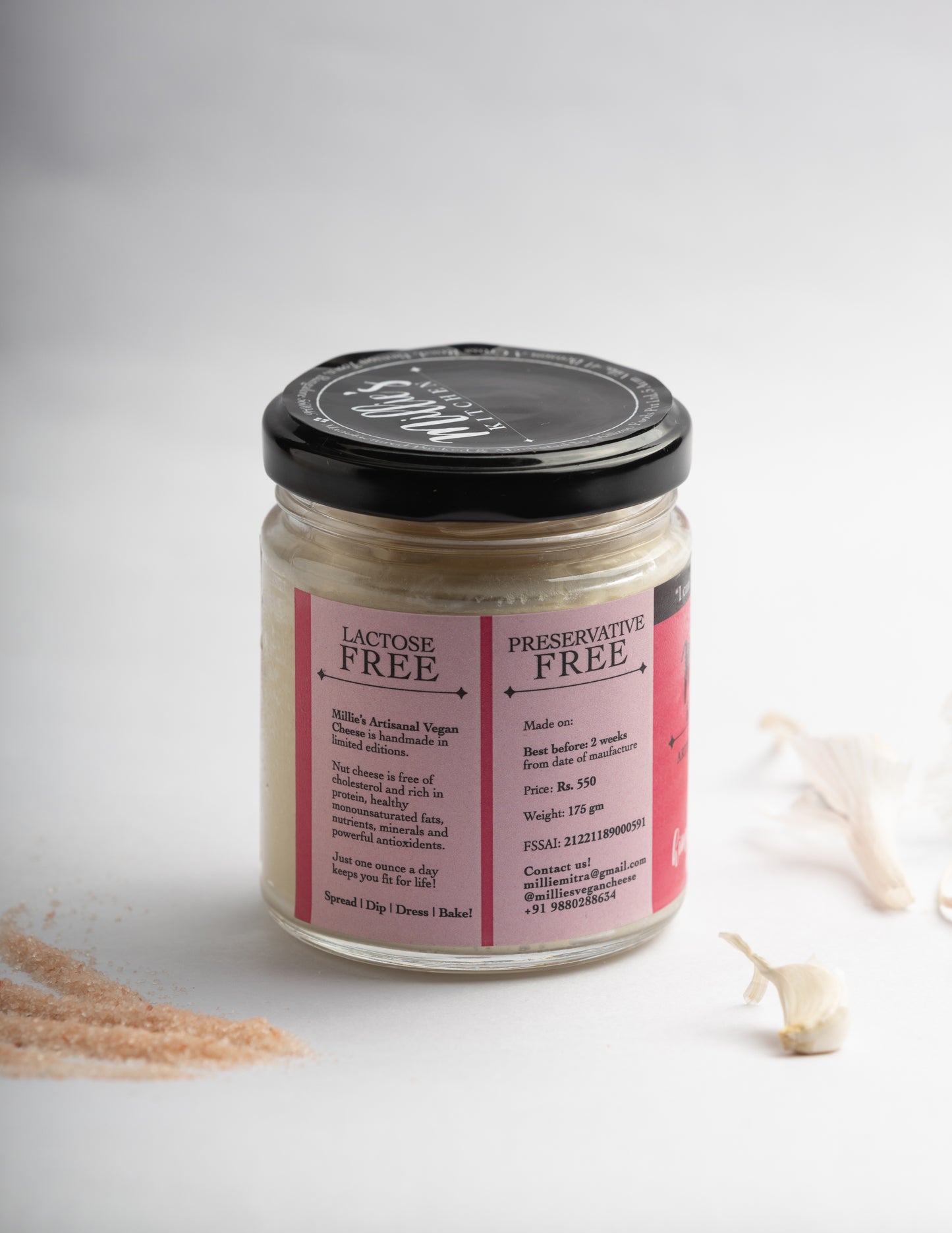 Garlic and Pink Himalayan Salt Cheese Spread