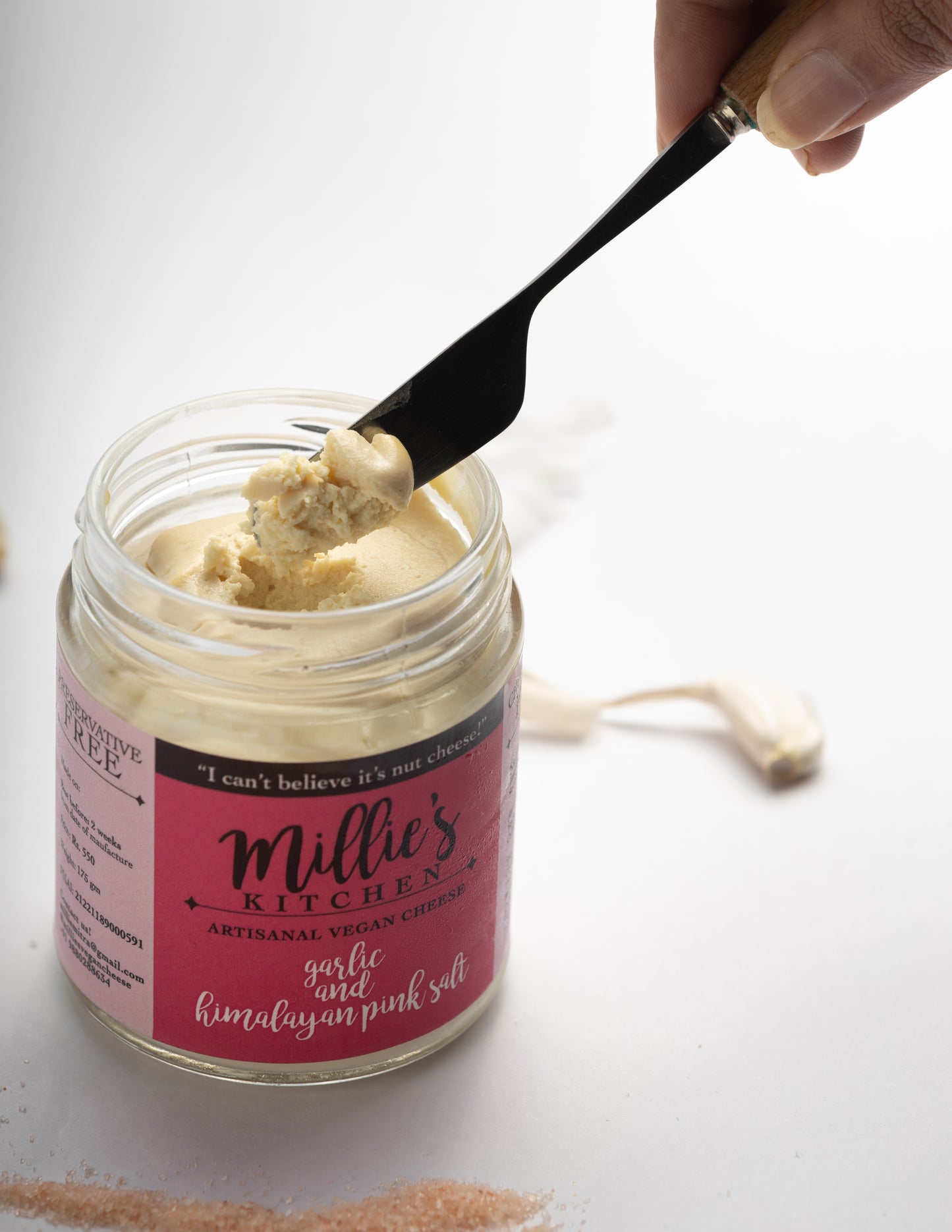 Garlic and Pink Himalayan Salt Cheese Spread