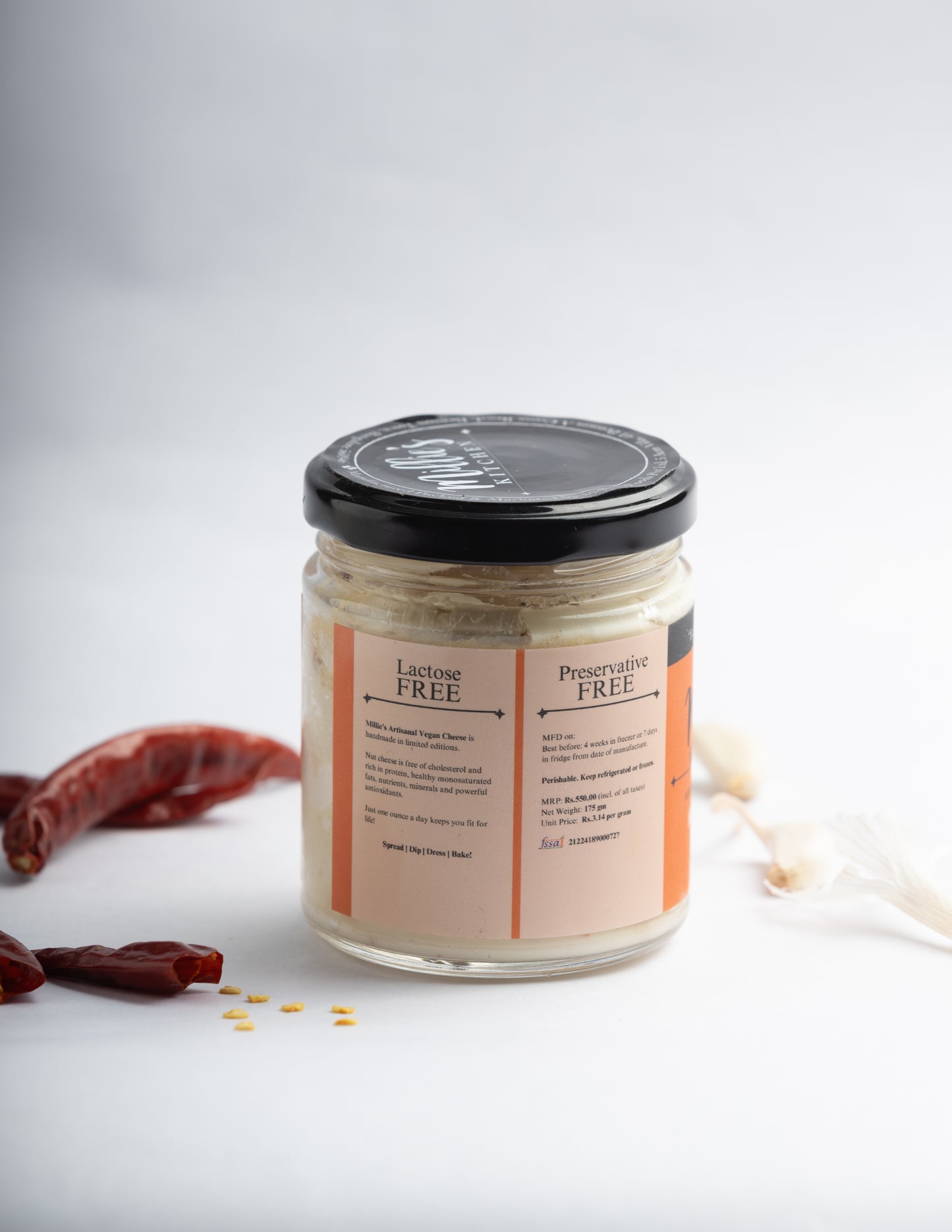Burnt Red Chili and Garlic Cheese Spread
