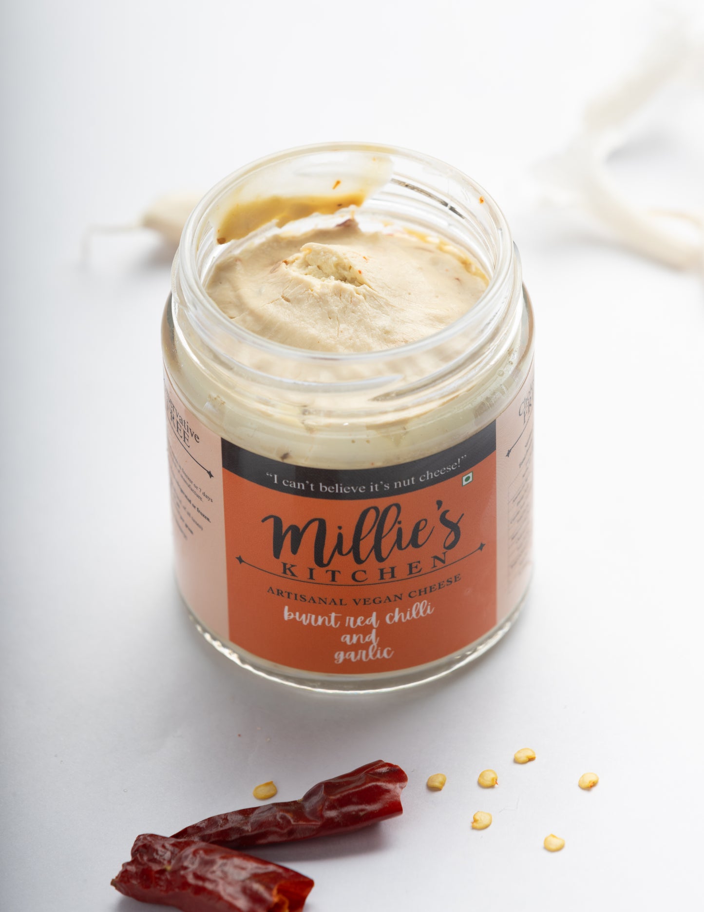 Burnt Red Chili and Garlic Cheese Spread
